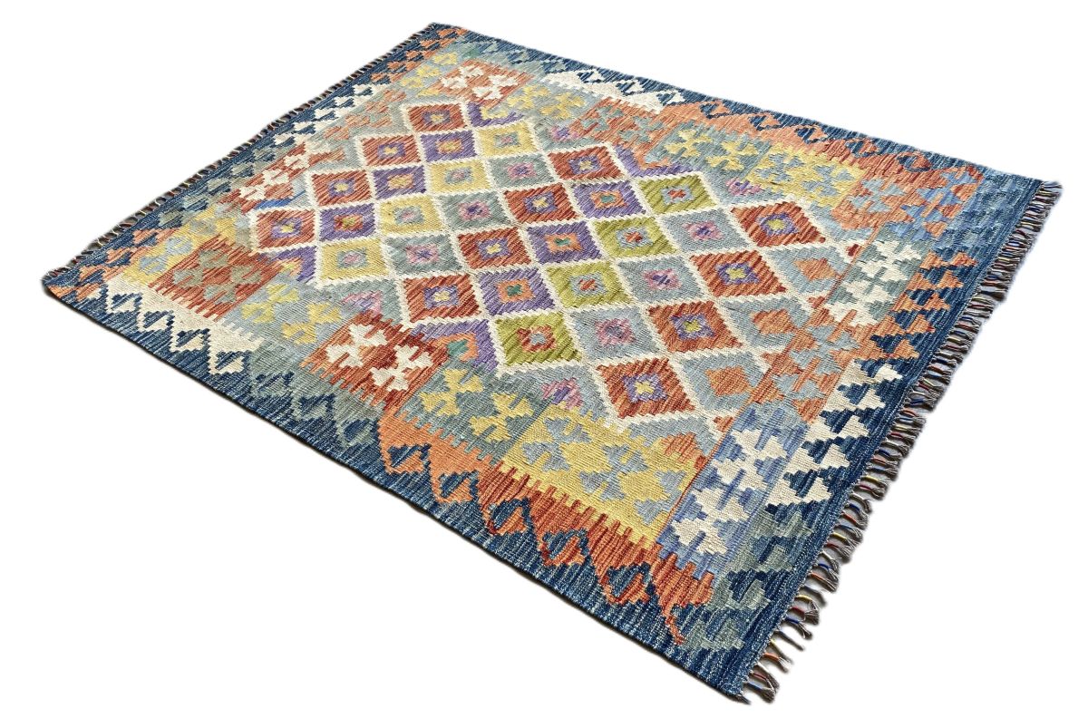 Hand-Woven Tribal Afghan Kazak Kilim