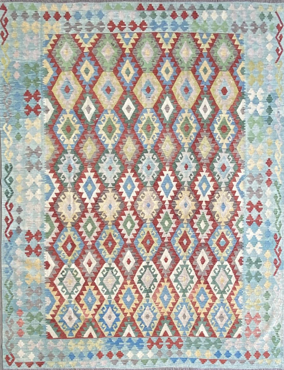Hand-Woven Tribal Afghan Kazak Kilim