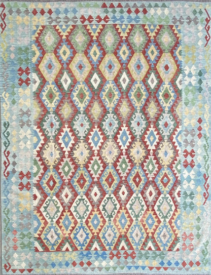 Hand-Woven Tribal Afghan Kazak Kilim