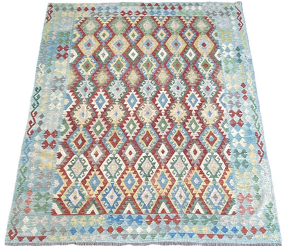 Hand-Woven Tribal Afghan Kazak Kilim