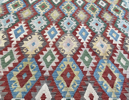 Hand-Woven Tribal Afghan Kazak Kilim