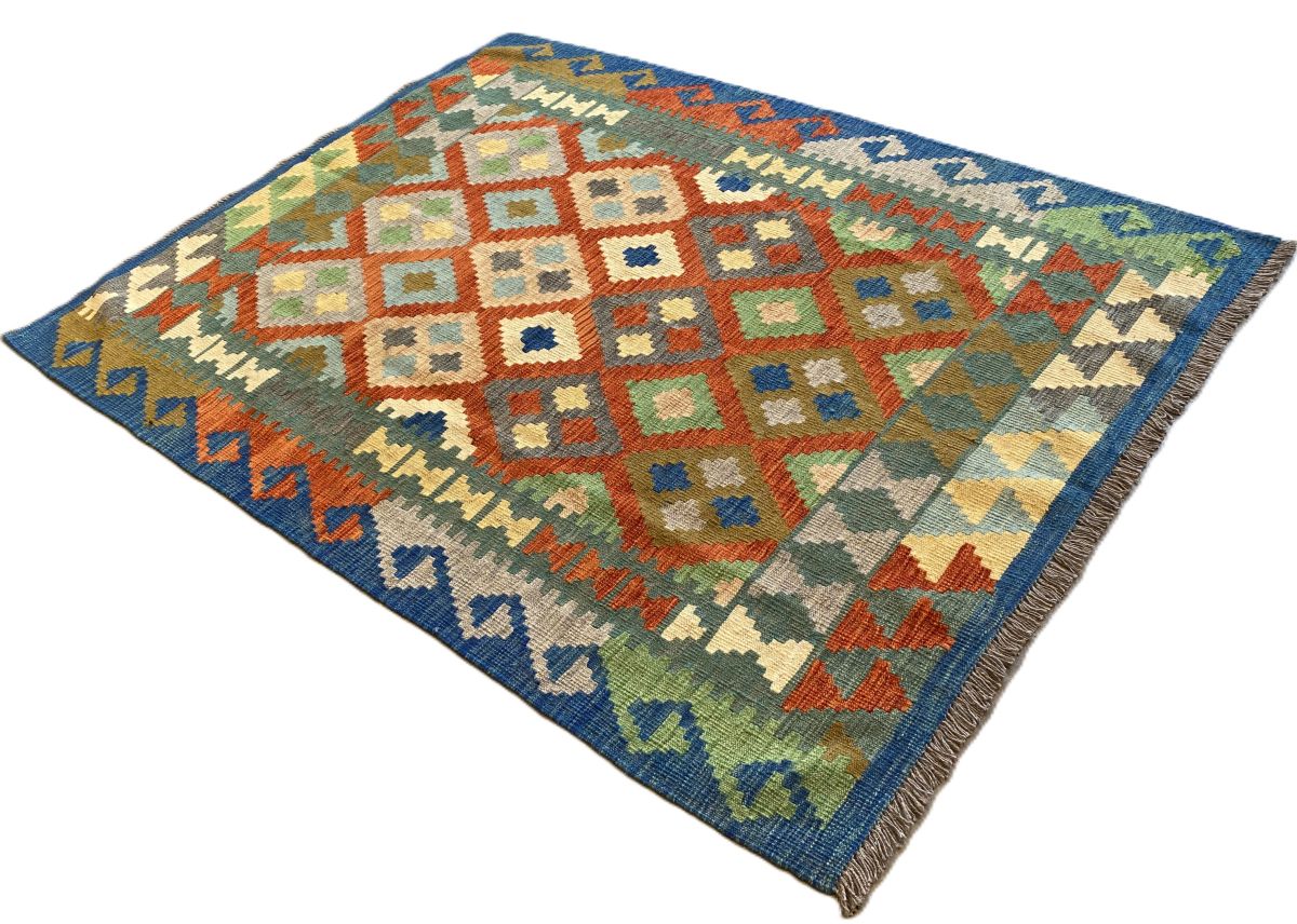 Hand-Woven Tribal Afghan Kazak Kilim