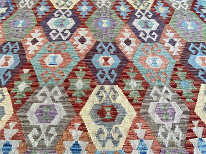 Hand-Woven Tribal Afghan Kazak Kilim