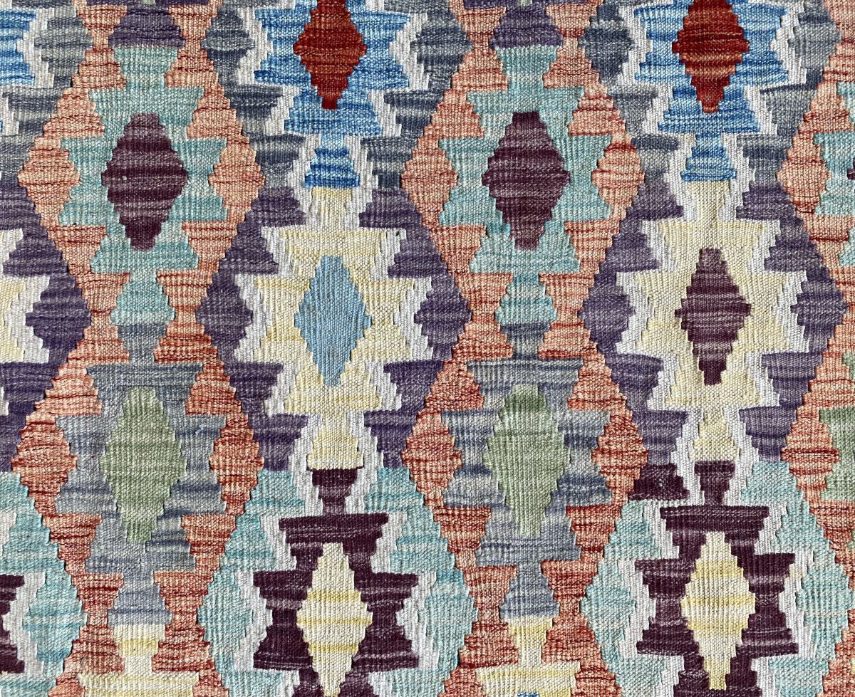 Hand-Woven Tribal Afghan Kazak Kilim