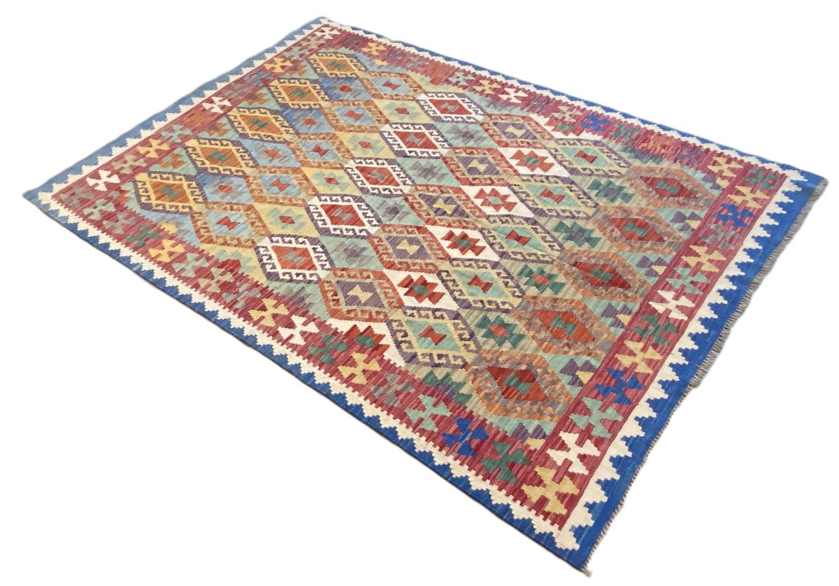 Hand-Woven Tribal Afghan Kazak Kilim
