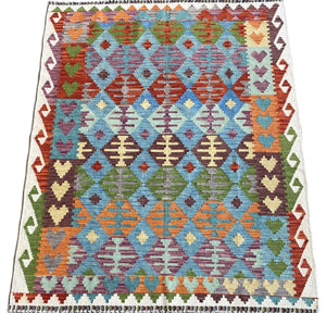 Hand-Woven Tribal Afghan Kazak Kilim