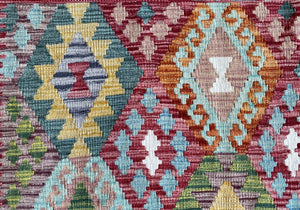 Hand-Woven Tribal Afghan Kazak Kilim