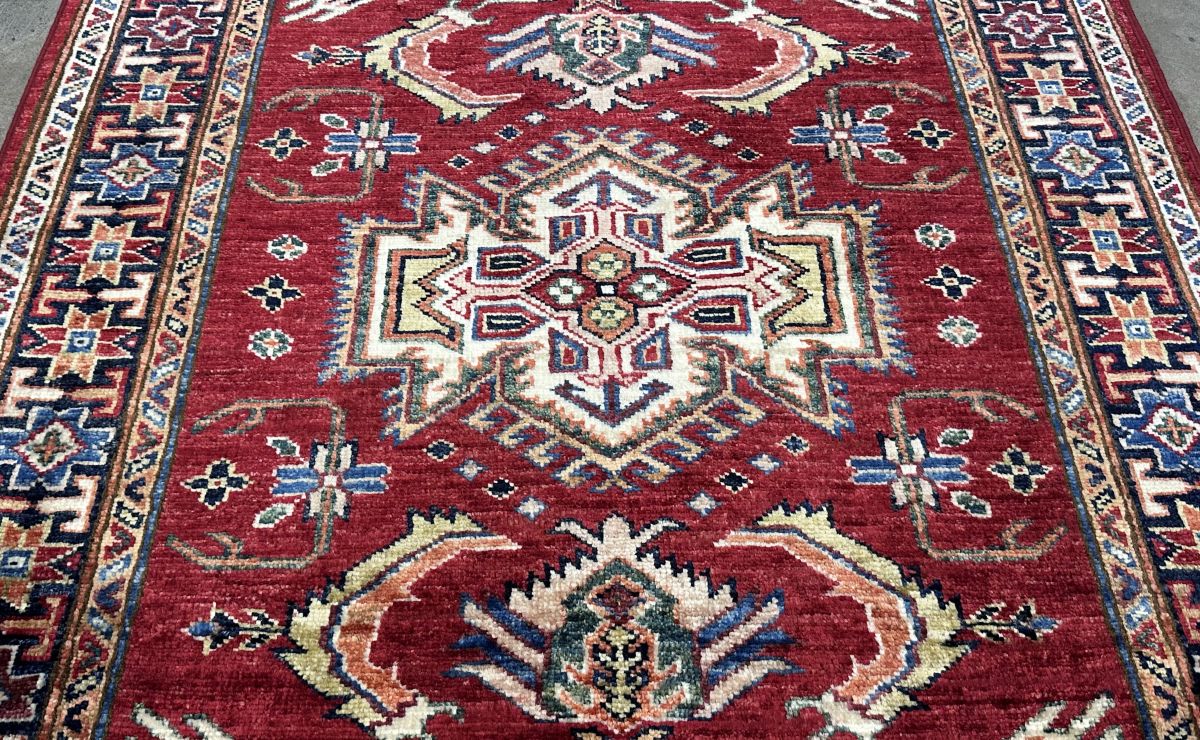 Hand-Woven Tribal Afghan Kazak Rug
