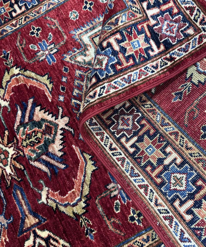 Hand-Woven Tribal Afghan Kazak Rug