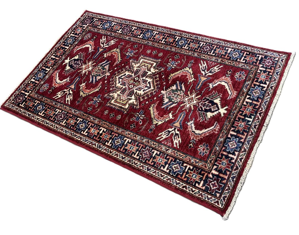 Hand-Woven Tribal Afghan Kazak Rug
