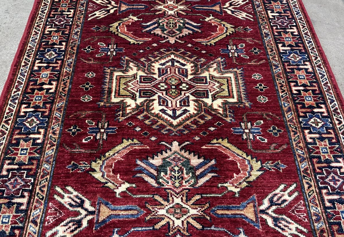 Hand-Woven Tribal Afghan Kazak Rug