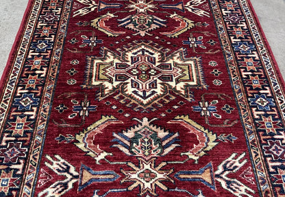 Hand-Woven Tribal Afghan Kazak Rug