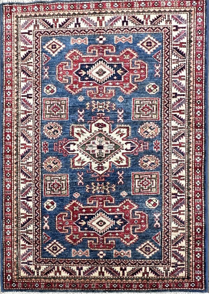 Hand-Woven Tribal Afghan Kazak Rug