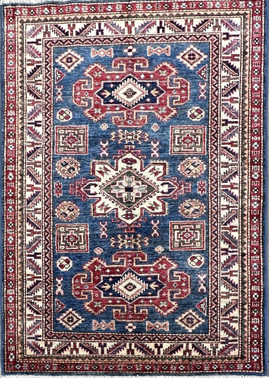 Hand-Woven Tribal Afghan Kazak Rug