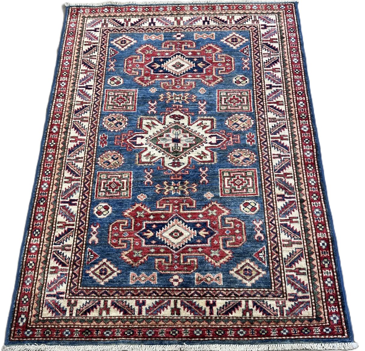 Hand-Woven Tribal Afghan Kazak Rug