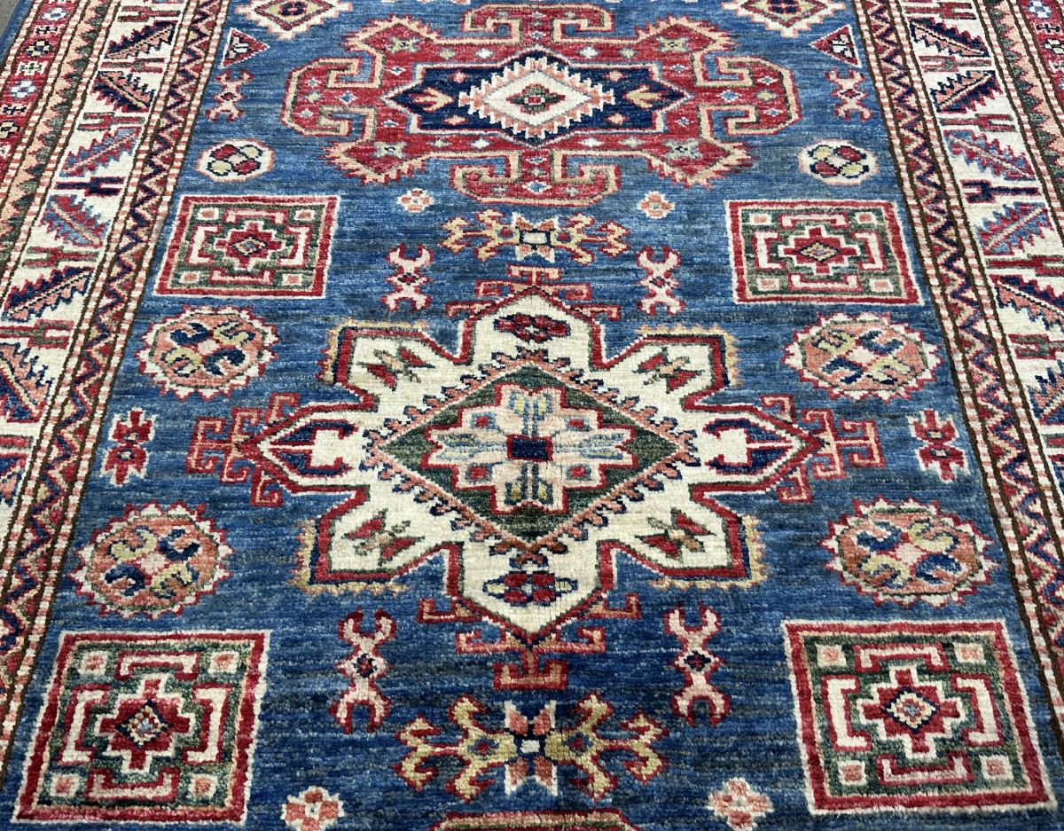 Hand-Woven Tribal Afghan Kazak Rug