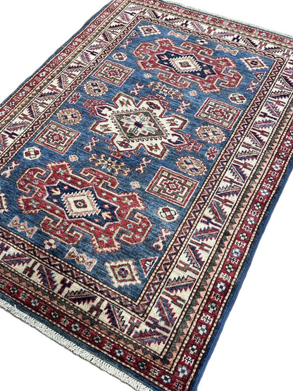 Hand-Woven Tribal Afghan Kazak Rug