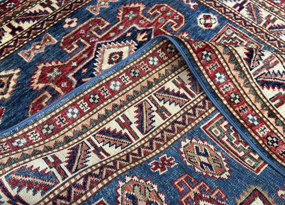 Hand-Woven Tribal Afghan Kazak Rug