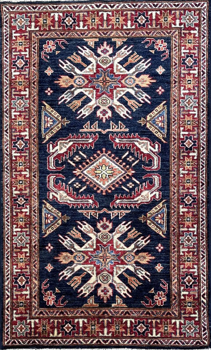 Hand-Woven Tribal Afghan Kazak Rug