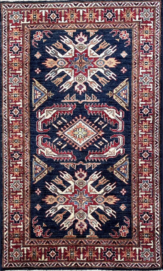 Hand-Woven Tribal Afghan Kazak Rug