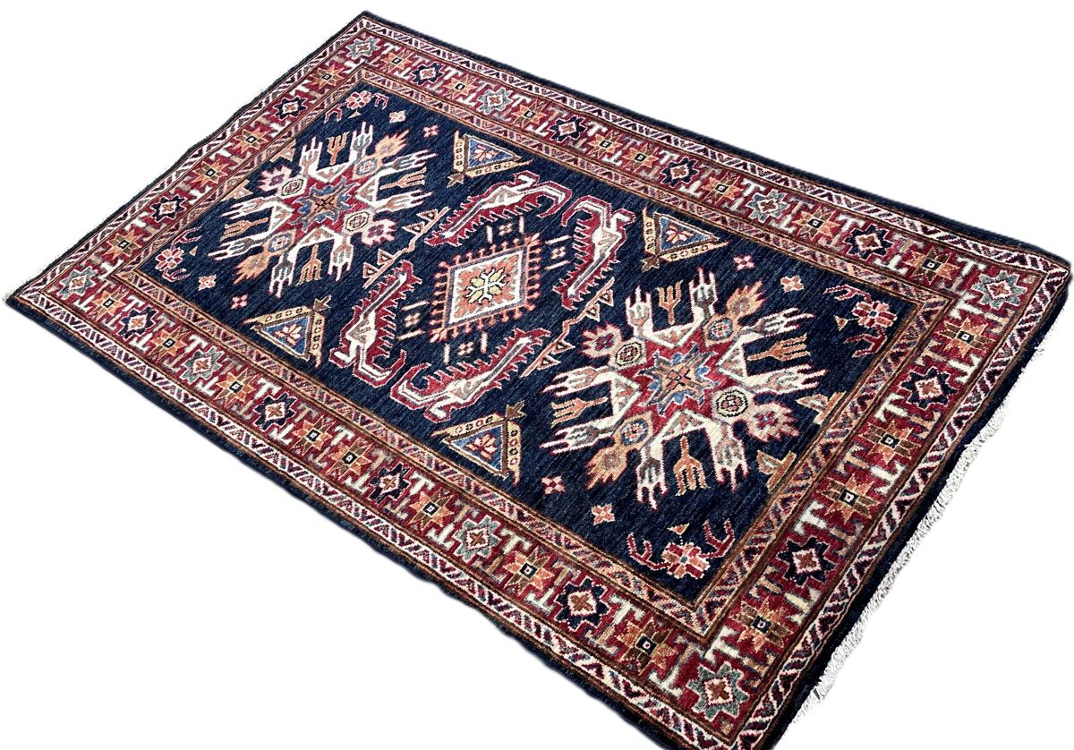 Hand-Woven Tribal Afghan Kazak Rug