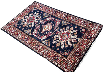 Hand-Woven Tribal Afghan Kazak Rug