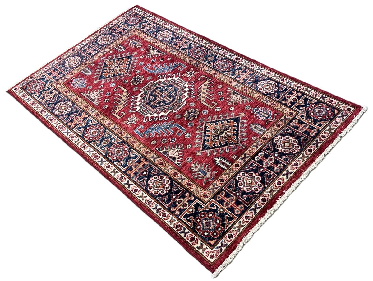 Hand-Woven Tribal Afghan Kazak Rug