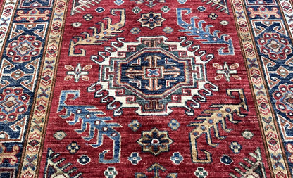 Hand-Woven Tribal Afghan Kazak Rug