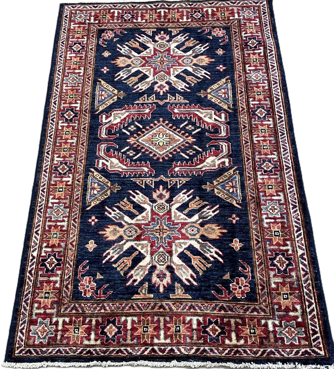 Hand-Woven Tribal Afghan Kazak Rug
