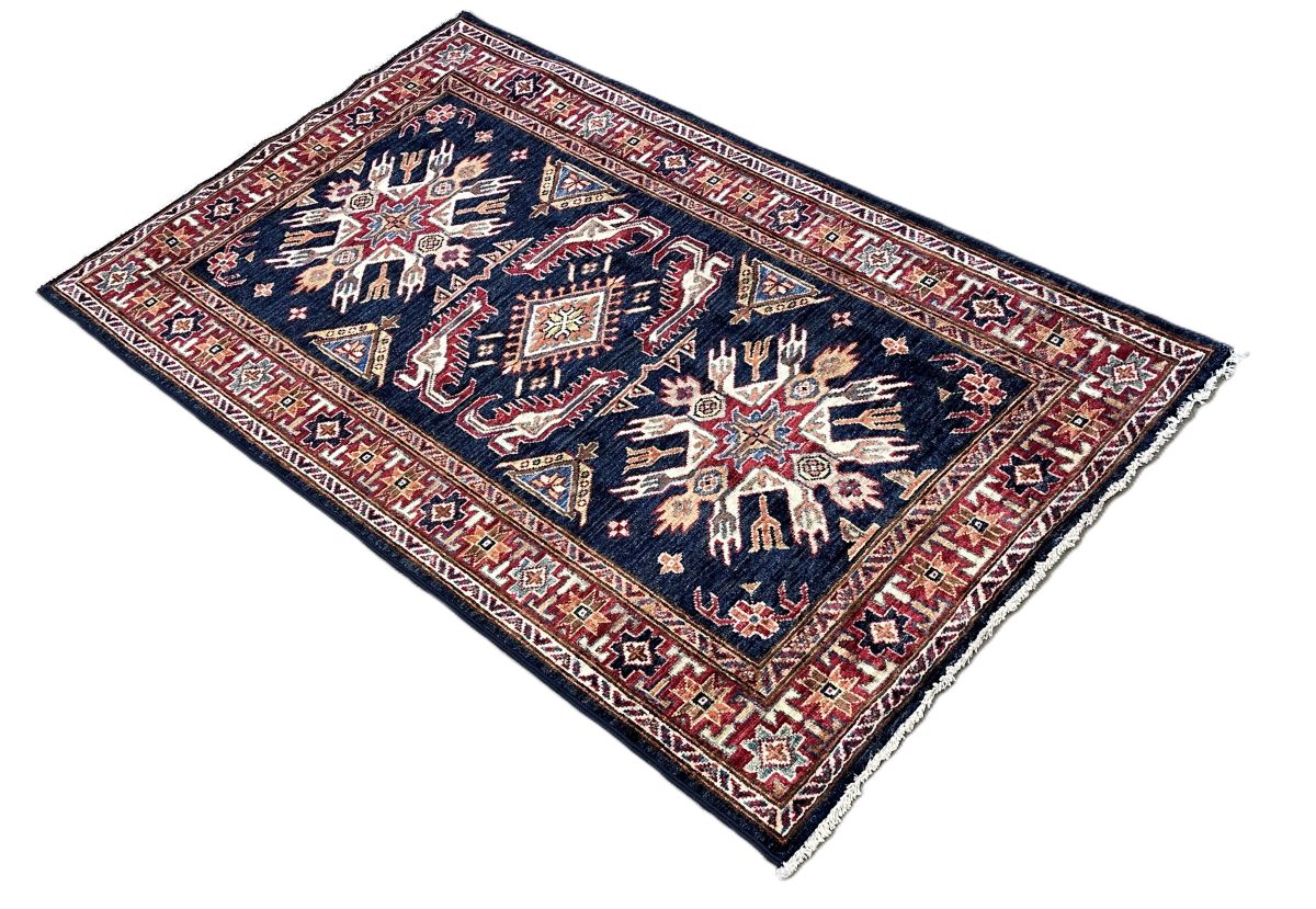 Hand-Woven Tribal Afghan Kazak Rug