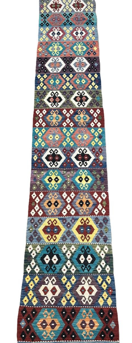 Hand-Woven Tribal Afghan Kazak Kilim Runner