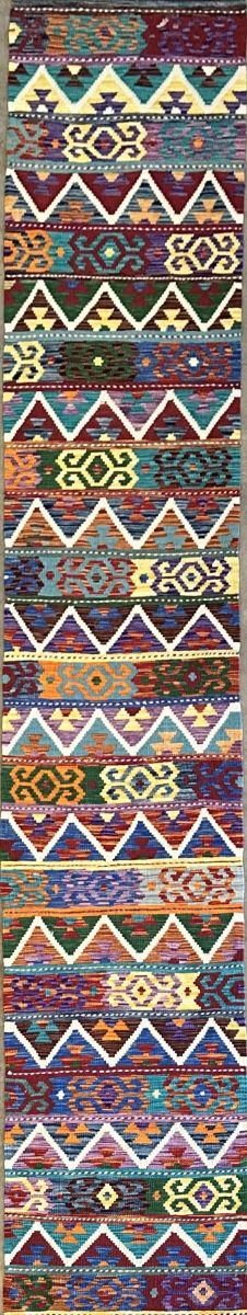 Hand-Woven Tribal Afghan Kazak Kilim Runner