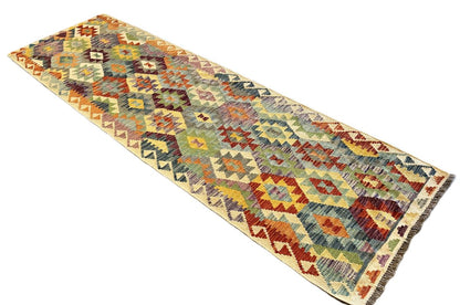 Hand-Woven Tribal Afghan Kazak Kilim Runner