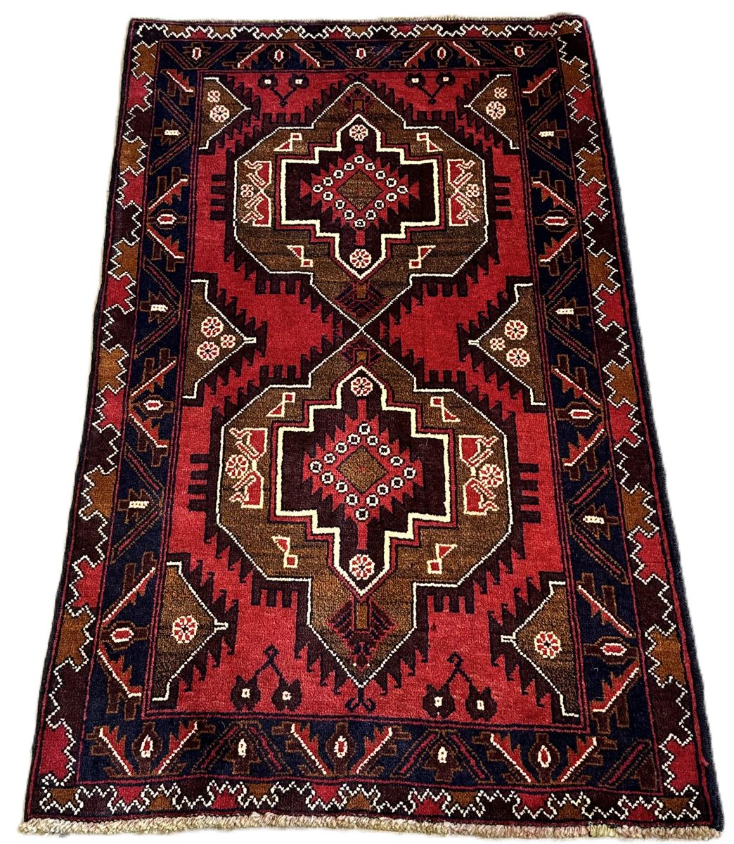 Hand-Knotted Tribal Persian Balouch Rug