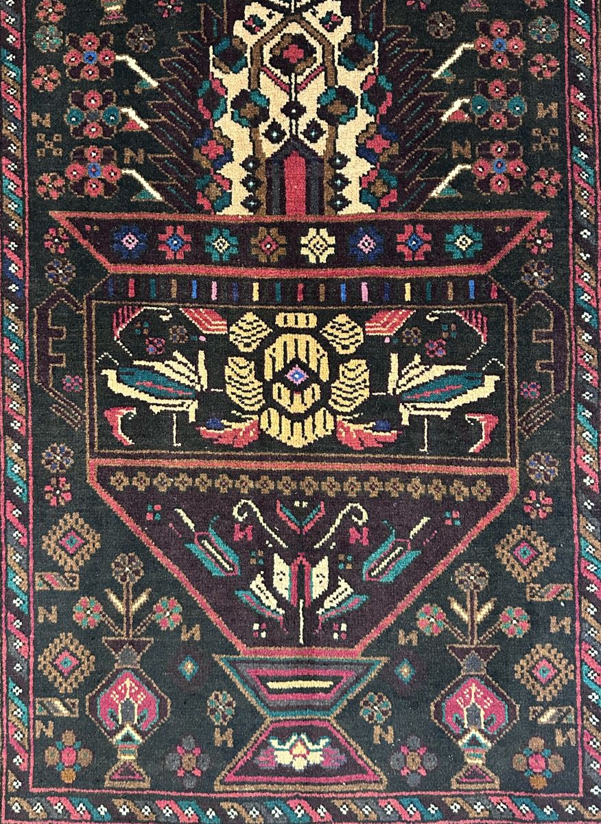 Hand-Knotted Tribal Afghan Balouch Prayer Rug