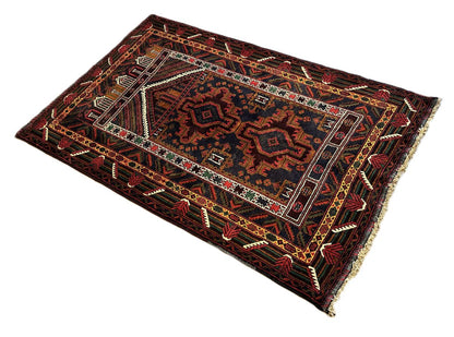 Hand-Knotted Tribal Persian Balouch Prayer Rug