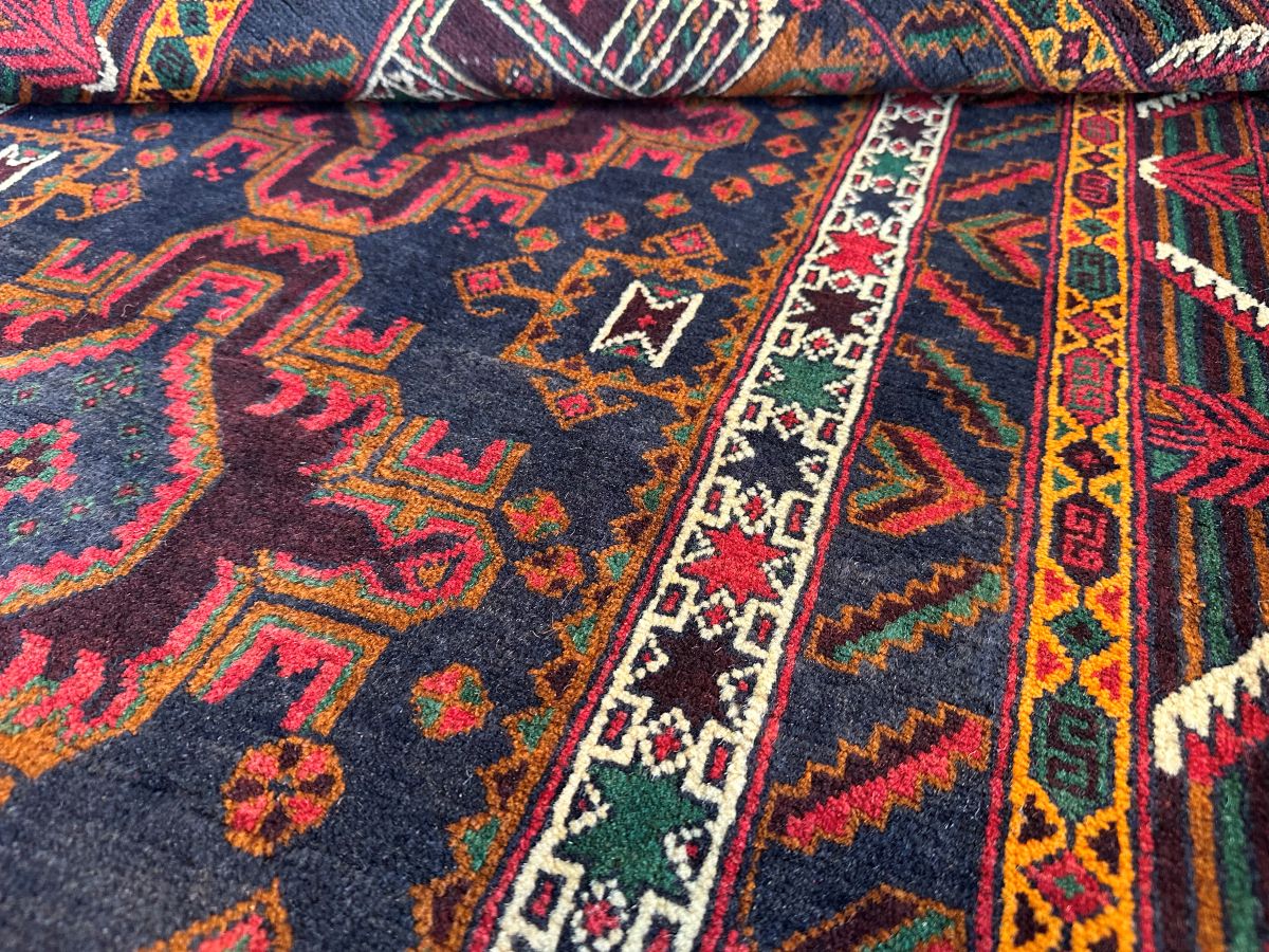 Hand-Knotted Tribal Persian Balouch Prayer Rug