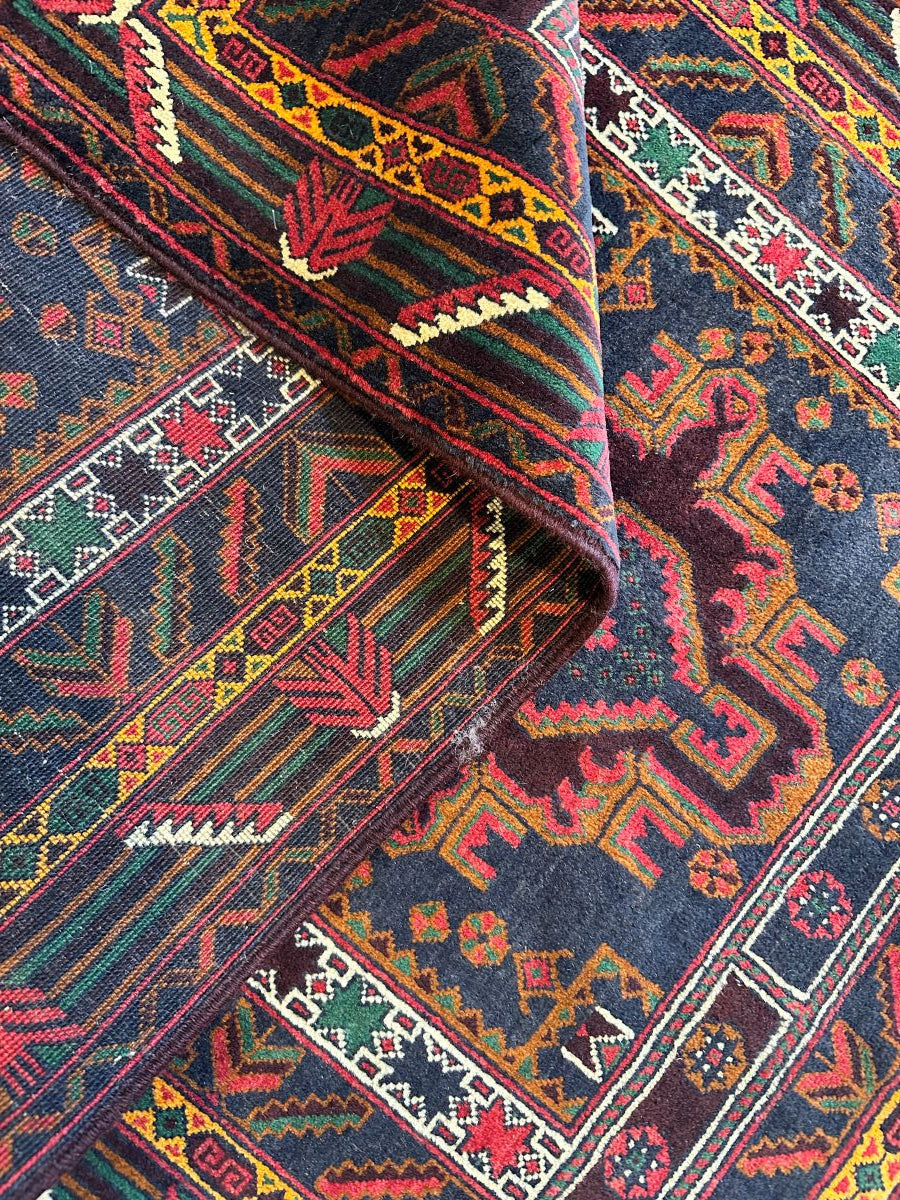 Hand-Knotted Tribal Persian Balouch Prayer Rug