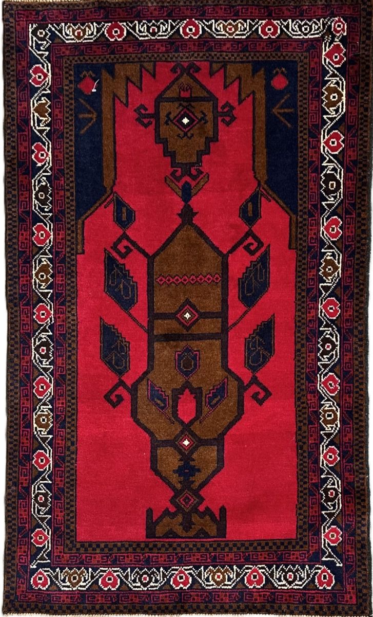Hand-Knotted Tribal Persian Balouch Prayer Rug