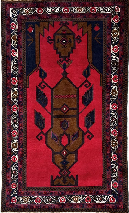 Hand-Knotted Tribal Persian Balouch Prayer Rug