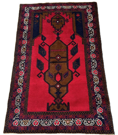 Hand-Knotted Tribal Persian Balouch Prayer Rug