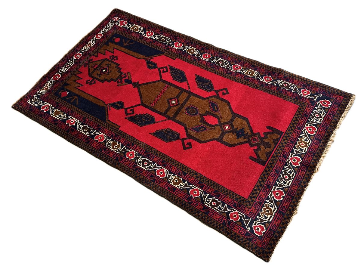 Hand-Knotted Tribal Persian Balouch Prayer Rug