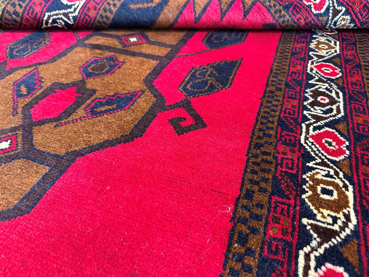 Hand-Knotted Tribal Persian Balouch Prayer Rug