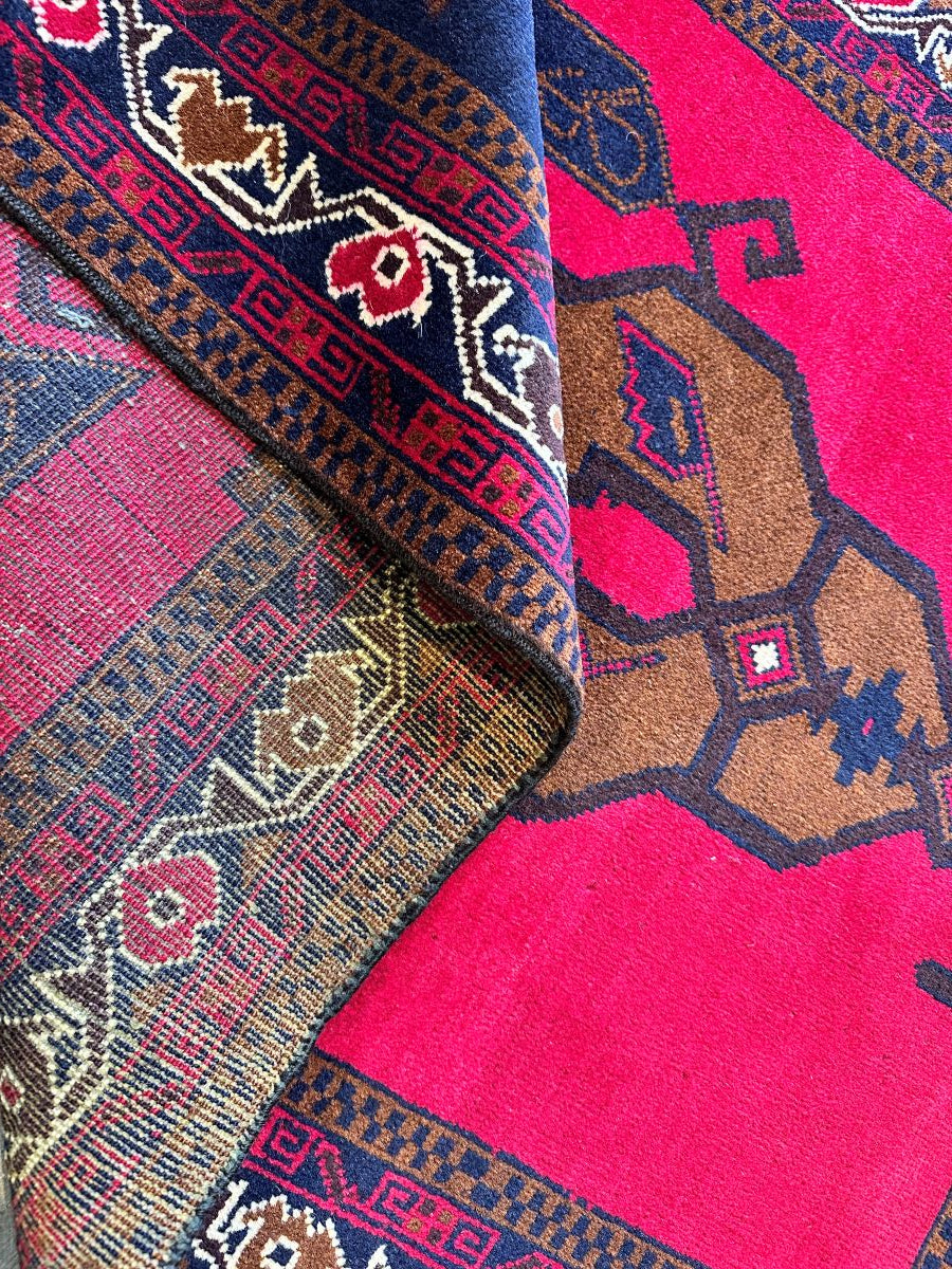 Hand-Knotted Tribal Persian Balouch Prayer Rug