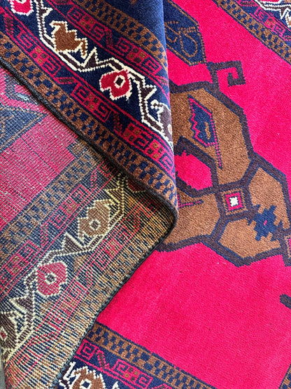 Hand-Knotted Tribal Persian Balouch Prayer Rug
