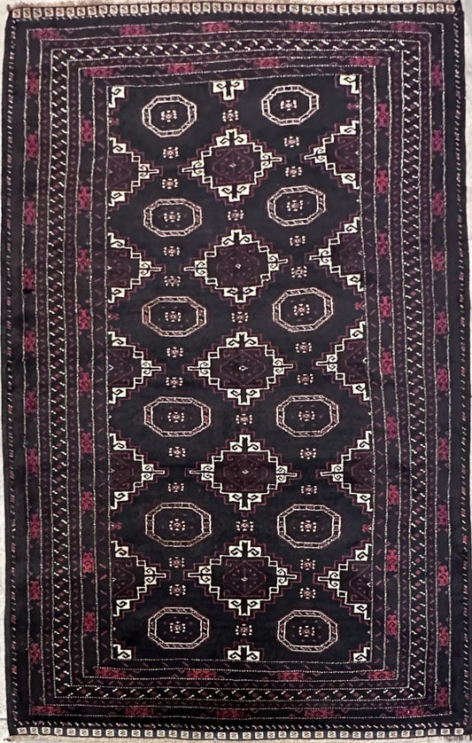 Hand-Knotted Tribal Afghan Balouch Rug