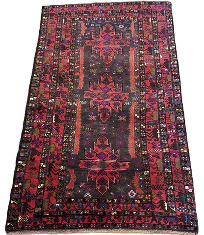 Hand-Knotted Tribal Afghan Balouch Rug
