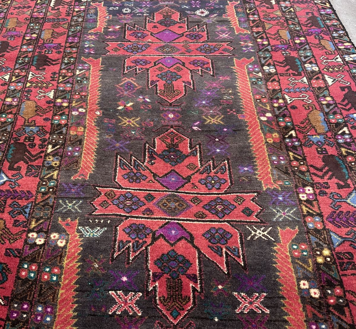 Hand-Knotted Tribal Afghan Balouch Rug