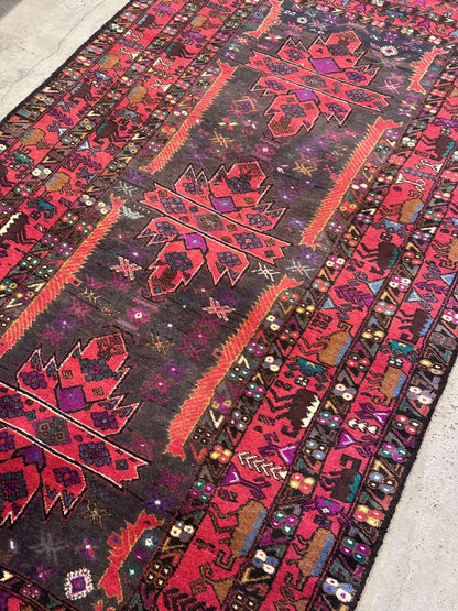 Hand-Knotted Tribal Afghan Balouch Rug