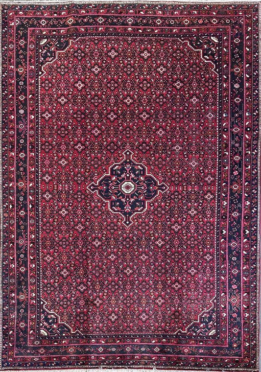 Hand-Knotted Tribal Persian Hossainabad Rug